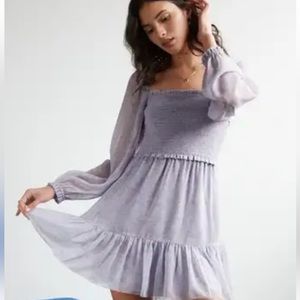 Aritzia Wilfred Tempest Dress in Gull Grey/Lavender Gry Mini Dress